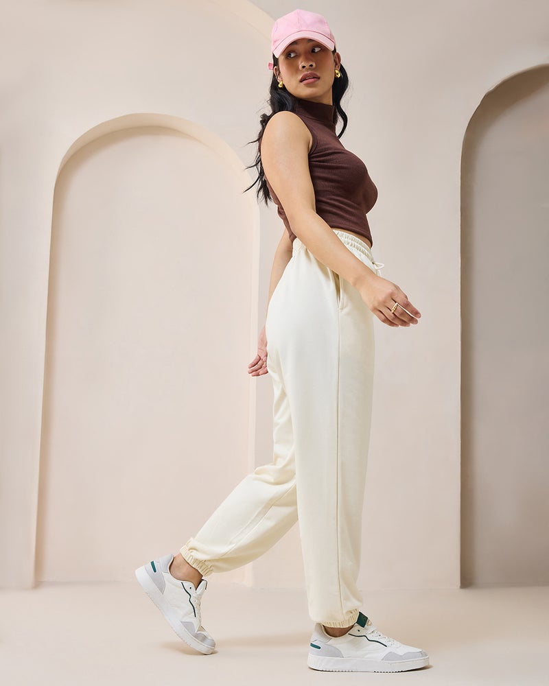 bewakoof Women's Gardenia Oversized Joggers - Image 5